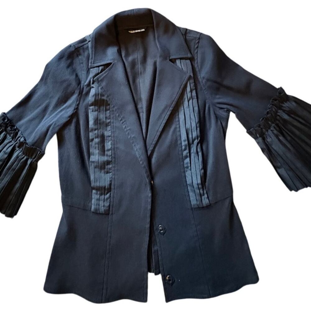 y2k Chalres Chang-Lima black pleated blazer size 4